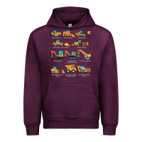 Mauve Wine construction excavator vehicle boys builder heavy equipment t shirt Urban Hoodie - linhVisuals