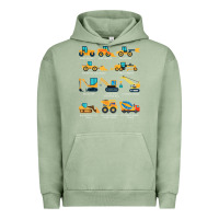 Pigment Oil Green construction excavator vehicle boys builder heavy equipment t shirt Urban Hoodie - linhVisuals