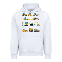 White construction excavator vehicle boys builder heavy equipment t shirt Urban Hoodie - linhVisuals