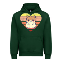 Forest Green cute hamster design retro heart shape vintage t shirt Urban Hoodie - linhVisuals