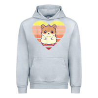 Heather Grey cute hamster design retro heart shape vintage t shirt Urban Hoodie - linhVisuals