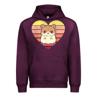 Mauve Wine cute hamster design retro heart shape vintage t shirt Urban Hoodie - linhVisuals
