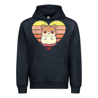 Navy cute hamster design retro heart shape vintage t shirt Urban Hoodie - linhVisuals