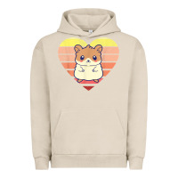Pigment French Oak cute hamster design retro heart shape vintage t shirt Urban Hoodie - linhVisuals