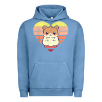 Pigment Pebble Blue cute hamster design retro heart shape vintage t shirt Urban Hoodie - linhVisuals