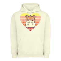 Pigment Pistachio cute hamster design retro heart shape vintage t shirt Urban Hoodie - linhVisuals