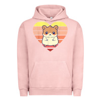 Pigment Salmon cute hamster design retro heart shape vintage t shirt Urban Hoodie - linhVisuals