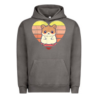 Pigment Tornado cute hamster design retro heart shape vintage t shirt Urban Hoodie - linhVisuals