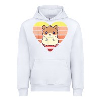 White cute hamster design retro heart shape vintage t shirt Urban Hoodie - linhVisuals