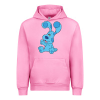 Fuchsia Pink blues clues on red sofa Urban Hoodie - linhVisuals