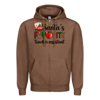 Chestnut santa's favorite teacher assistant Zipper Hoodie - AdoDesignShop
