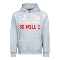 Heather Grey if the stars were to worship so will i Urban Hoodie - linhVisuals