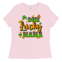 Bubblegum Pink One lucky Mama St. Patrick's Day Ladies Tee - CowGirlArtShop