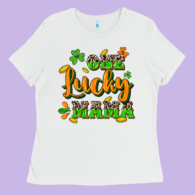 One Lucky Mama St. Patrick's Day Ladies Tee Designed By Cowgirlartshop