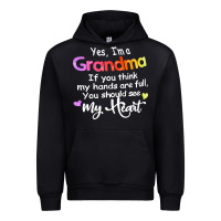 Black grandma t  shirt yes i'm grandma if you think my hands are full t  shi Urban Hoodie - linhVisuals