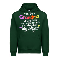 Forest Green grandma t  shirt yes i'm grandma if you think my hands are full t  shi Urban Hoodie - linhVisuals