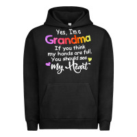 Pigment Black grandma t  shirt yes i'm grandma if you think my hands are full t  shi Urban Hoodie - linhVisuals