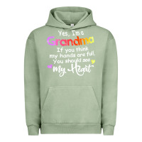 Pigment Oil Green grandma t  shirt yes i'm grandma if you think my hands are full t  shi Urban Hoodie - linhVisuals