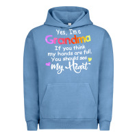 Pigment Pebble Blue grandma t  shirt yes i'm grandma if you think my hands are full t  shi Urban Hoodie - linhVisuals