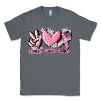 Charcoal Heather peace love cure breast cancer Classic Tee - CowGirlArtShop