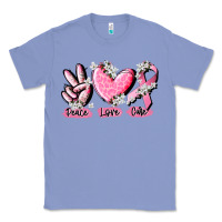 Colony Blue peace love cure breast cancer Classic Tee - CowGirlArtShop