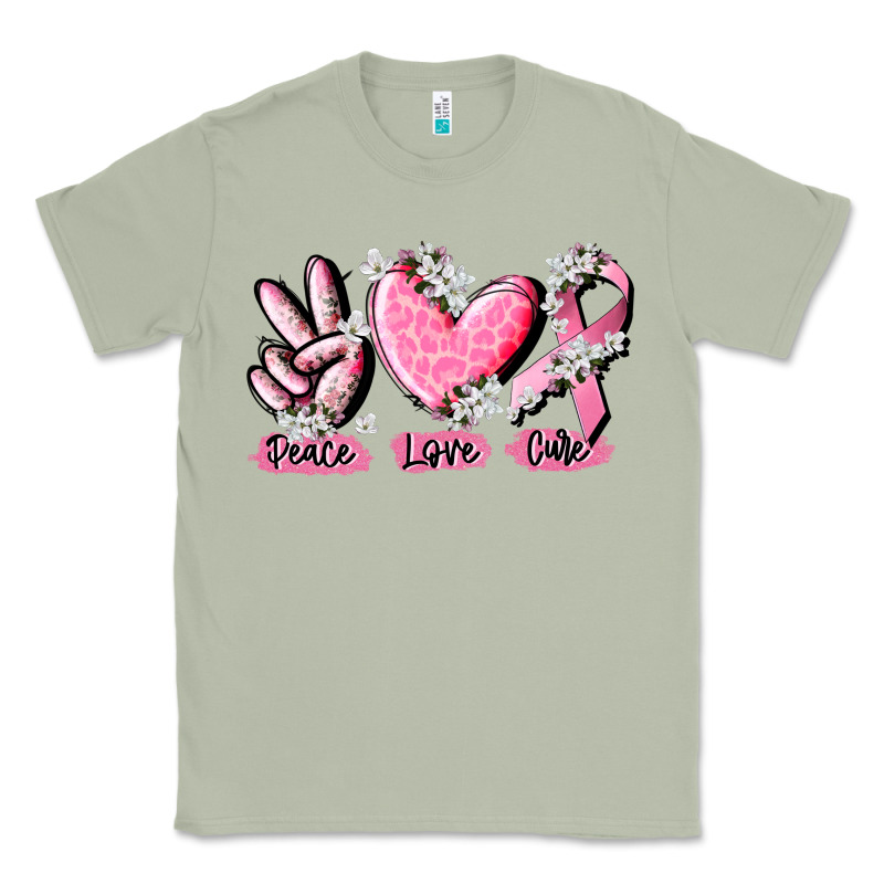 Peace Love Cure Breast Cancer Classic Tee by CowGirlArtShop | Teevron