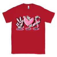 Red peace love cure breast cancer Classic Tee - CowGirlArtShop