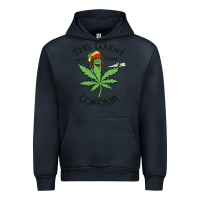 Navy Funny Weed Leaf Urban Hoodie - linhVisuals