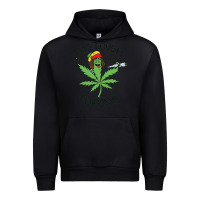 Black Funny Weed Leaf Urban Hoodie - linhVisuals