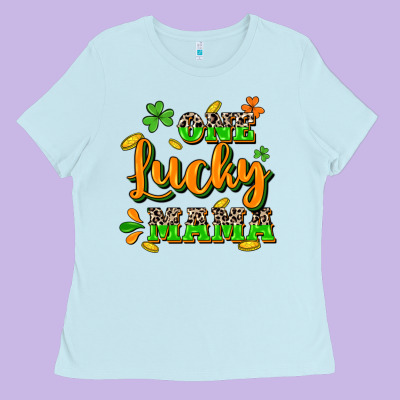 One Lucky Mama St. Patrick's Day Ladies Tee Designed By Cowgirlartshop