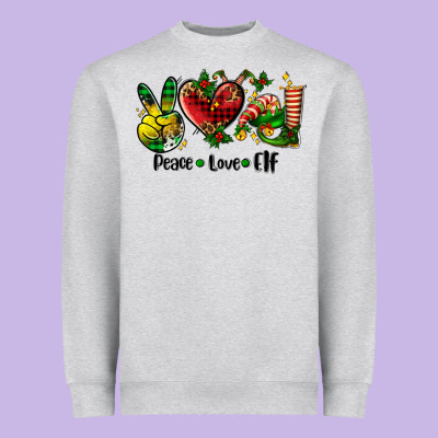 Peace Love  Elf Heavyweight Sweatshirt Designed By Adodesignshop