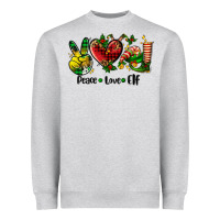 Heather Grey peace love  elf Heavyweight Sweatshirt - AdoDesignShop