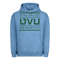 Pigment Pebble Blue Utah Valley University Urban Hoodie - linhVisuals