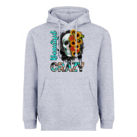 Heather Grey beautiful crazy skull Heavyweight Hoodie - JahusDesignShop