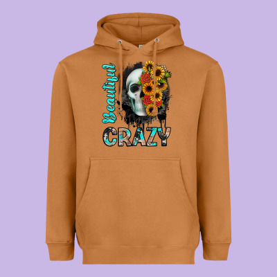 Beautiful Crazy Skull Heavyweight Hoodie Designed By Jahusdesignshop