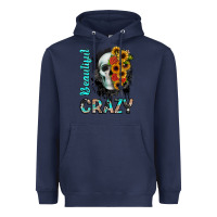 Navy beautiful crazy skull Heavyweight Hoodie - JahusDesignShop