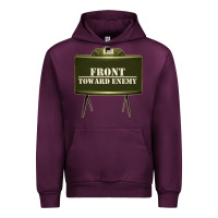 Mauve Wine front toward enemy distressed claymore mine military Urban Hoodie - linhVisuals