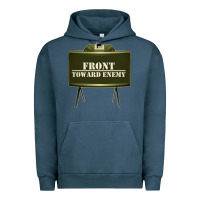 Pigment Midnight Navy front toward enemy distressed claymore mine military Urban Hoodie - linhVisuals
