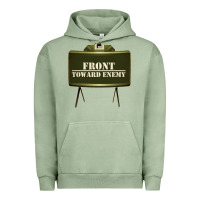 Pigment Oil Green front toward enemy distressed claymore mine military Urban Hoodie - linhVisuals