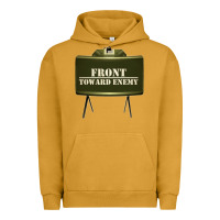 Pigment Peanut Butter front toward enemy distressed claymore mine military Urban Hoodie - linhVisuals