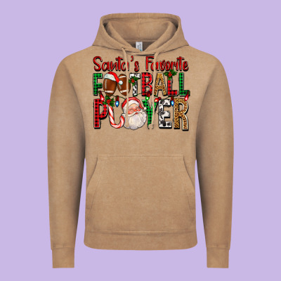 Santa's Favorite Football Player For Christmas Vintage Hoodie Designed By Fadigitalartstudio