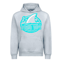 Heather Grey fins up ocean Urban Hoodie - linhVisuals