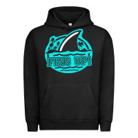 Pigment Black fins up ocean Urban Hoodie - linhVisuals