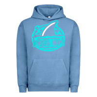 Pigment Pebble Blue fins up ocean Urban Hoodie - linhVisuals