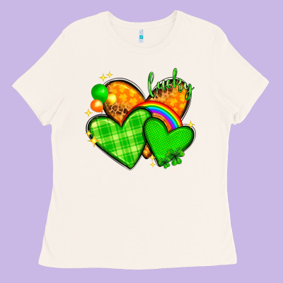 St. Patrick's Day Hearts St. Patricks Day Ladies Tee Designed By Howdyjamesfarm