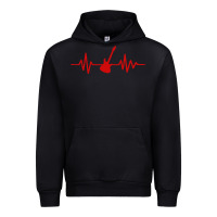 Black heartbeat electric guitar Urban Hoodie - linhVisuals
