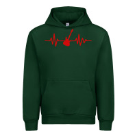 Forest Green heartbeat electric guitar Urban Hoodie - linhVisuals