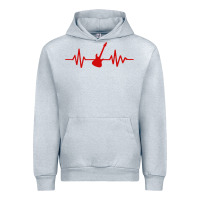Heather Grey heartbeat electric guitar Urban Hoodie - linhVisuals