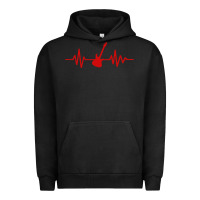 Pigment Black heartbeat electric guitar Urban Hoodie - linhVisuals