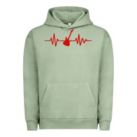Pigment Oil Green heartbeat electric guitar Urban Hoodie - linhVisuals
